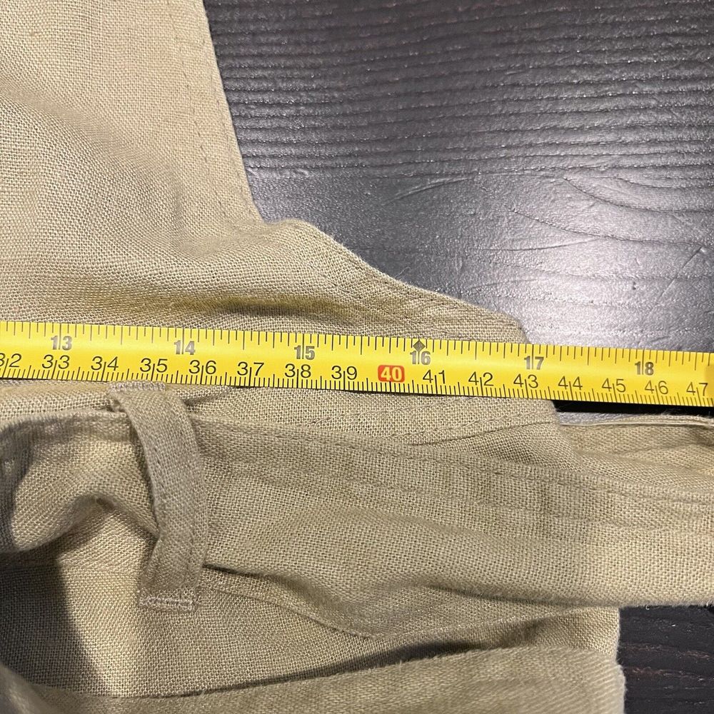 Urban Outfitters Boho Linen Shortall Overalls Quay Olive Green Large NWT - Picture 11 of 12